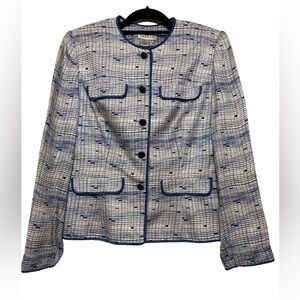 Adrianna Papell 100% silk jacket blazer women 8 event luxury  office Y2K wedding